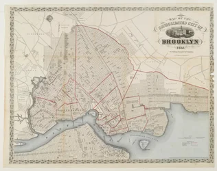 Karte der konsolidierten Stadt Brooklyn, 1861